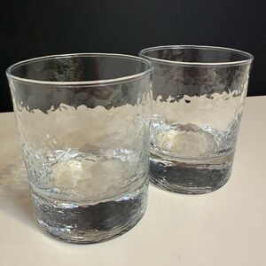 Textured Low Ball Old Fashion Glasses(2)